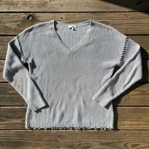 J. Society Periwinkle Blue Knit  V-Neck Sweater